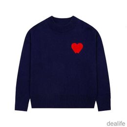 Amis Am i Paris Designer Sweater Amiswater Jumper Hoodie Winter Thick Sweatshirt Jacquard A-word Red Love Heart Pullover Men Women Amiparis Se4d