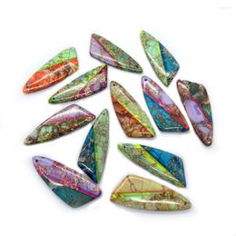 Pendant Necklaces Natural Sea Sediment Stone Pendants Imperial Jewellery Making DIY Necklace Earring Charms Accessories Triangle Emperor