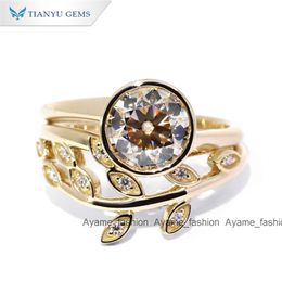 Pure Solid Gold 10K 14K 18K Yellow Gold Rings 8.5mm White D Colour Moissanite Diamond Silver Engagement Rings Fine Jewellery