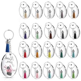 Keychains Sets Of Acrylic Key Chains Transparent Circle Discs Set Clear Round Keychain Blanks For DIYKeychains