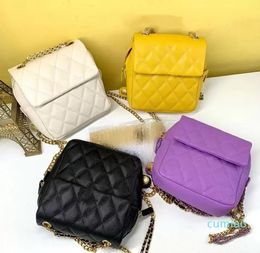 Designer-Mini Backpack Style Chain Solid Colour Refinement Handmade Handbag Rhombus Lattice Zipper Leather Wallet Single-Shoulder Bag