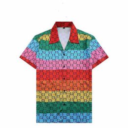 Camicie casual da uomo Camicia stampata geometrica con risvolto hawaiano da uomo Tide Brand Design Sense Cardigan traspirante per sport all'aria aperta