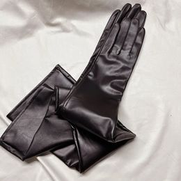 Five Fingers Gloves Fetal Cowhide Gloves Genuine Leather Long Gloves Single Leather Soft Delicate Ultra-thin Fit Men's Size Women's Size Dark Brown 231113