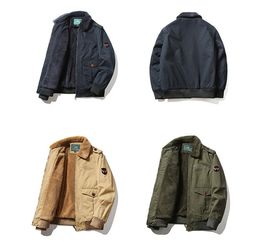 Autumn and Winter Heavy Casual Jacket Simple Fashion Men's Mixed Cotton Wash and Lamb Cashmere Jacket Handsome Men's Jacket