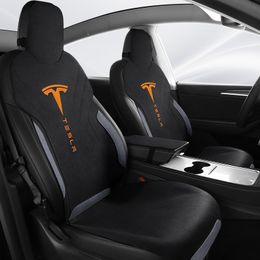 7PCS Suede Leather Car Seat Covers For Tesla Model Y Non-Slip Seat Cushion Protectors Custom fit Automotive Parts-Car Styling