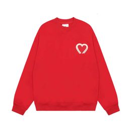 Unisex Designer Amihoodie Men Paris France Fashion a Heart Pattern Round Neck Hoodies Knitwear Sweatshirts Luxury A-line Red Hoodie Jumper Cyfz