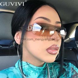 Sunglasses Punk One Piece Sunglasses Women 2000'S Brand Designer Sun Glasses Y2k Wrap Around Sunshade Eyeglasses Eyewear Goggles UV400 T230414