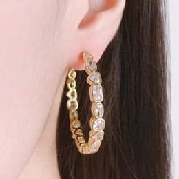 Stud Earrings Zlxgirl Jewellery Love Heart Shape Cubic Zirconia Wedding Women's Bridal Ears Pierings Gifts