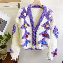 Women's Sweaters Handmade Knit y Cardigan Christmas Sweater Women 2023 Winter Clothes 231113