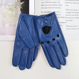 Five Fingers Glove's sheepskin driver gloves Thin breathable unlined Coloured leather Summer 231114