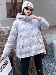 Women's Trench Coats 2023 Women Down Cotton CoatWinter Jacket Female Short Parkas Loose Thick Warm Outwear Hooded Fashion Leisure Time
