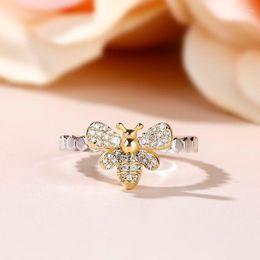 Wedding Rings Cute Little Golden Bee Thin For Woman Simple Charm Party Finger Female Chic Dainty Insect Delicate Jewellery