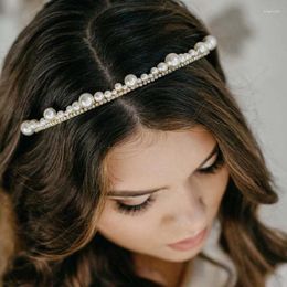 Hair Clips Floralbride Handmade Rhinestone Crystal Pearls Flower Bridal Tiara Headband Wedding Accessories Women Girls Jewellery