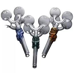 ACOOK skeleton duplex hookahs Oil Burner Pipe Clear Colour quality pipes transparent Great Tube tubes Nail tips