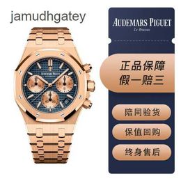 Ap Swiss Luxury Watch Epic Royal Oak Series 26239or Rose Gold All Gold Blue Plate Men's Fashion Leisure Business Sports Back Transparent Mechanical Wrist Watch