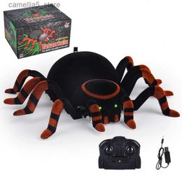 Electric/RC Animals Wall Climbing Spider Remote Control Toys Infrared RC Animal Kid Gift Toy Simulation Furry Electronic Spider Surprise Q231115