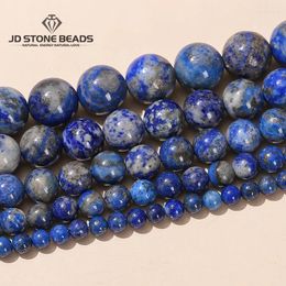 Loose Gemstones Factory Price Natural Stone Lapis Lazuli Round Beads 15" Strand 6 8 10 MM Pick Size For Jewellery Making Necklace Bracelet