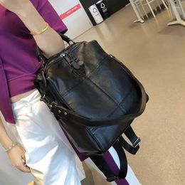 School Bags Backpack Female Brand Leather Women's Large Capacity Student Bag Girls Casual Shoulder