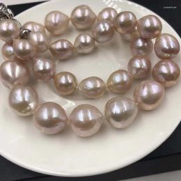 Pendants ELEISPL 11-15mm Natural Purple Cultured Fresh Water Pearls Necklace Women's Jewelry #22000465-25