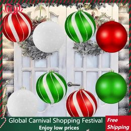 Christmas Decorations Set of 8 Large Ball Ornaments 6 Inch Glitter Hanging Plastic Balls Tree 231113