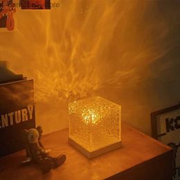 Night Lights Night Light Crystal Lamp Water Ripple Sunset Lamp Home Decoration Ambient Light Bedroom Aesthetic Atmosphere Holiday Gift Q231114