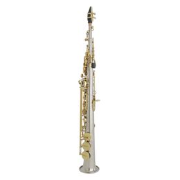 S81 Soprano Bb Silver Gold Key Saxophone Soprano Bb Saxophone