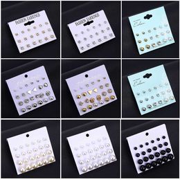 Stud IPARAM Variety Simulation Pearl Crystal Stud Earrings Set Fashion Statement Geometric Female Earrings 2020 Jewelry Gifts P230411