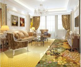 Wallpapers Home Decoration 3d Floor Painting Wallpaper High-end Graphics Golden Parquet Pvc Self-adhesive