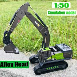 Diecast Model Cars 1 50 Simulation Alloy Head Diecasts Toy Engineering Vehicle Toy Excavator Crane Model Truck Car Toys for Boys Gifts Home DecorL231114