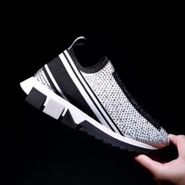 2024 Designer Shoes Sorrento Sneakers Men Fabric Stretch Jersey Slip-on Sneaker Lady Two-tone Rubber Micro Sole Breathable Casual Shoe 35-45