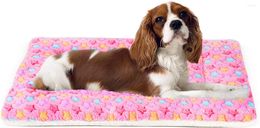 Cat Beds Ultra Soft Pet (Dog/Cat) Bed Mat With Cute Prints | Reversible Fleece Dog Crate Kennel Pad Machine Washable Liner