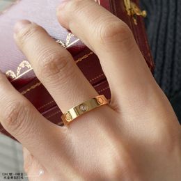 Rose Gold Stainless Steel Crystal Wedding Ring Woman Jewellery Love Rings Men Promise Rings For Female Women Gift Engagement No Bag