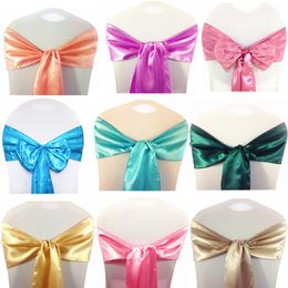 Sashes 50pcs Satin Fabric Chair Wedding Knot Cover Decoration s Bow Ties For Banquet Party Event Decor 230413