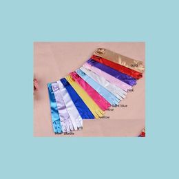 Other Event Party Supplies Elastic Girl Satin Long Gloves Kid Children Fancy Dress Bow Pearl Costume Cos Princess Mitten 3 Dhwv7