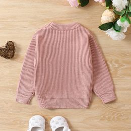 Sets Baby Girl Valentine's Day Sweaters Cute Long Sleeve Heart Embroidery Knit Pullovers Jumper Tops 231114