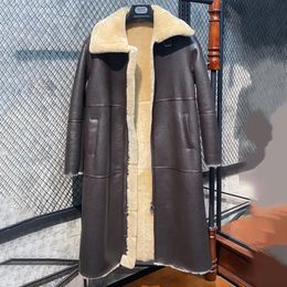 Women's Fur Faux Genuine Leather Jacket Women Clothing Warm Natural Sheepskin Jackets Long Winter Coat Casaco Pelo 231114
