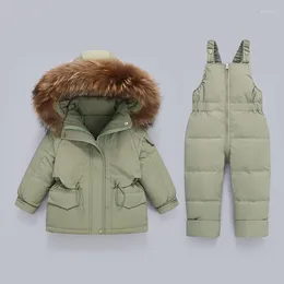 Down Coat Children Clothing Set 2pcs Baby Winter Warm Jackets Boy Thicken Jumpsuit Infant Overalls Toddler Girl Clothes Kids Snowsuit