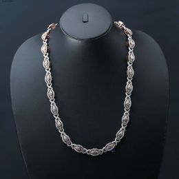 Pretty Women's two tone gold moissanite diamond enhanced vvs clarity Chain fully iced out women's fashionable neck chain