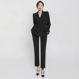 Women's Two Piece Pants Fashion Korean Style Slim Fit Slimming Elegant Dongdaemun Suit Set Women Professional Commuter Spring And Autumn