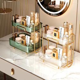 Storage Boxes Acrylic Bathroom Holder Metal Skincare Makeup Organizer Rack Cosmetic Shampoo Cabinet Shelf Arrival