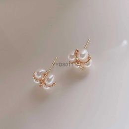 Stud New Freshwater Pearl Ear Studs with Uniform Size Pearl s925 Silver Ear Needles for Simple Style Retro Commuting TEE38 YQ231114