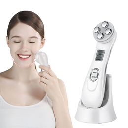 Freeshipping EMS Mesotherapy RF Radio Frequency Facial Beauty Ultrasonic Skin Scrubber Deep Face Cleaning Infrared Body Slimming Massag Mpom