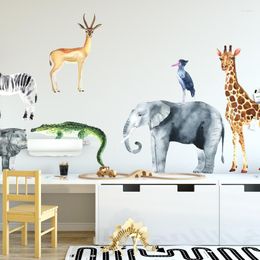 Wall Stickers Set Of 8 Pcs Safari Animals Pvc Sticker Baby Nursery Decor Decal Art Mural Gift For Livingroom Kids Bedroom Home