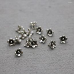 Pendant Necklaces 10PCS Boutique Flowers Button DIY Fittings For Accessory Machining Metal Parts Silver-plate 8 8mm Components Findings