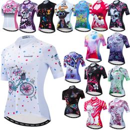 Racing Jackets 2023 Women Short Sleeve Jersey MTB Cycling Clothing Ropa Ciclismo Summer Road Bike Clothes Lady Team Uniform Breathable