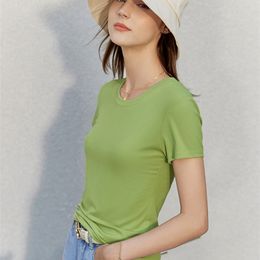 Women's T-Shirt Amii Minimalism Summer T-shirt for Women Clothes Short Sleeve O-neck Fashion T-shirts Elegant Tee Female Slim Tops 12230239 230414