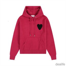 Amis Amisweater Pull Knitted Sweater Hoody Am i Paris Hooded Pullover Men Women Casual Sweatshirts Amiparis Coeur Heart Love Pattern Sweat Jumper Nrk0