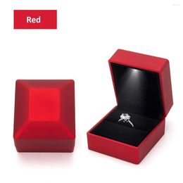 Gift Wrap Jewellery Box With Light For Display Earring Necklace Engagement Rings Case Packaging Showcase LED Boxes Cases
