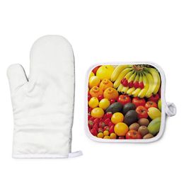 Sublimation Oven Mitts Set inkluderar tomma värmebeständiga ugnshandskar och tomma sublimationspotthållare