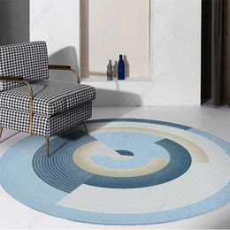 Carpet Simple Abstract Round Carpet Living Room Sofa Coffee Table Mat Bedroom Decoration Home Rug Hanging Basket Swivel Chair Carpets R230607